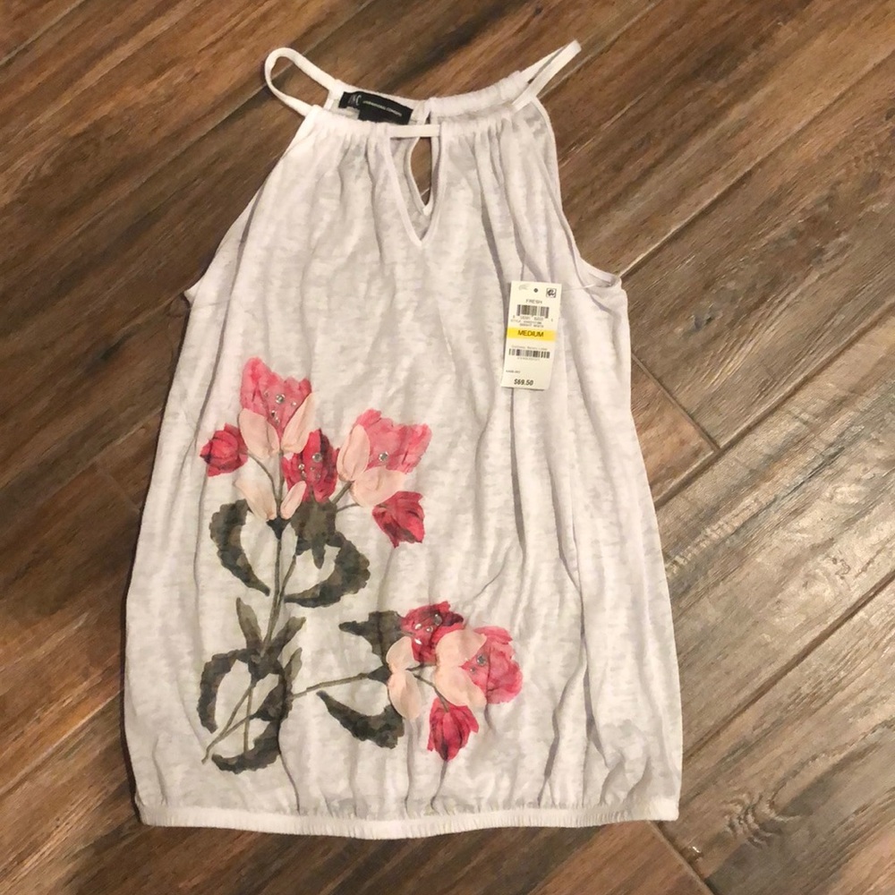 INC White Floral Shirt